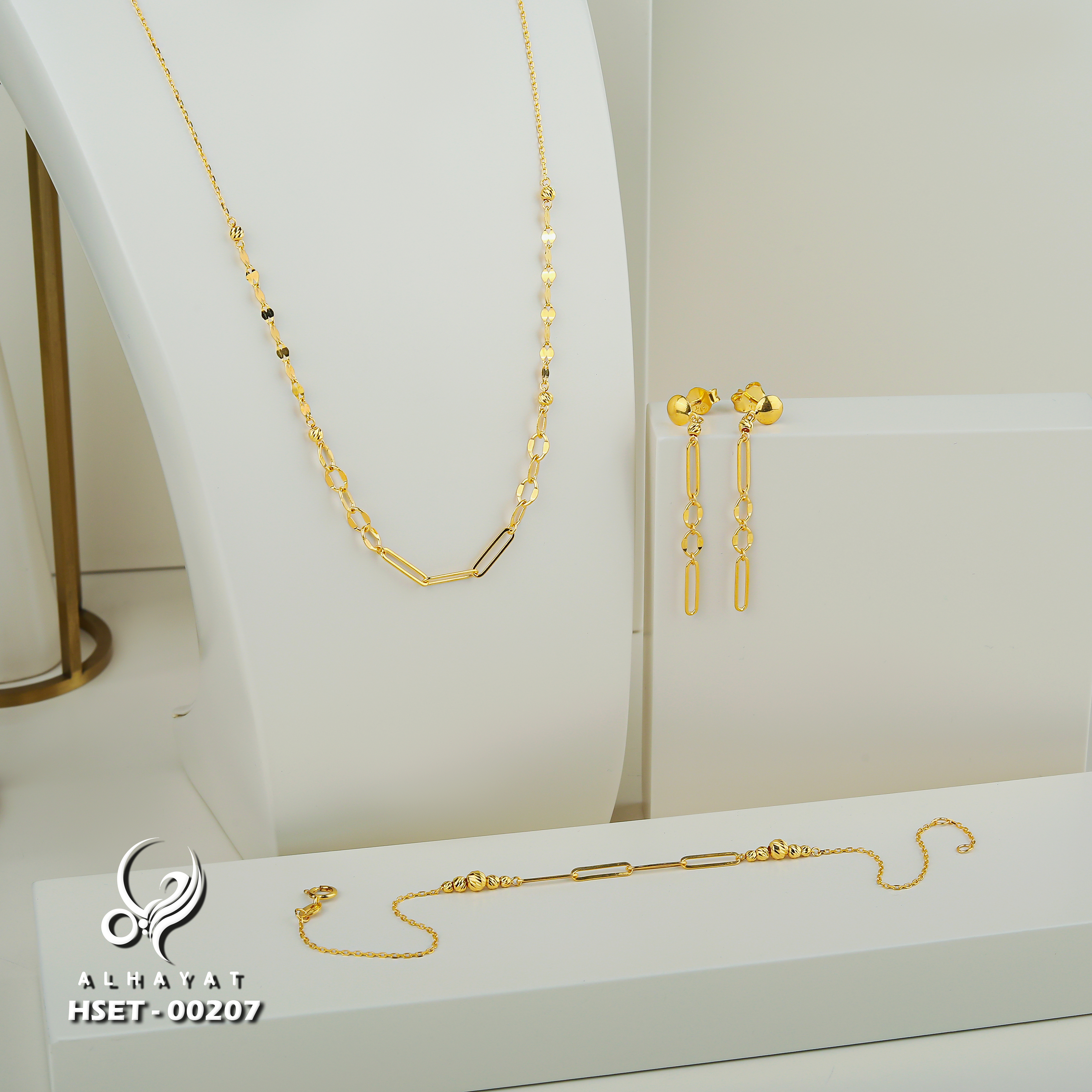 21 karat gold set, Turkish made - (H-1049)